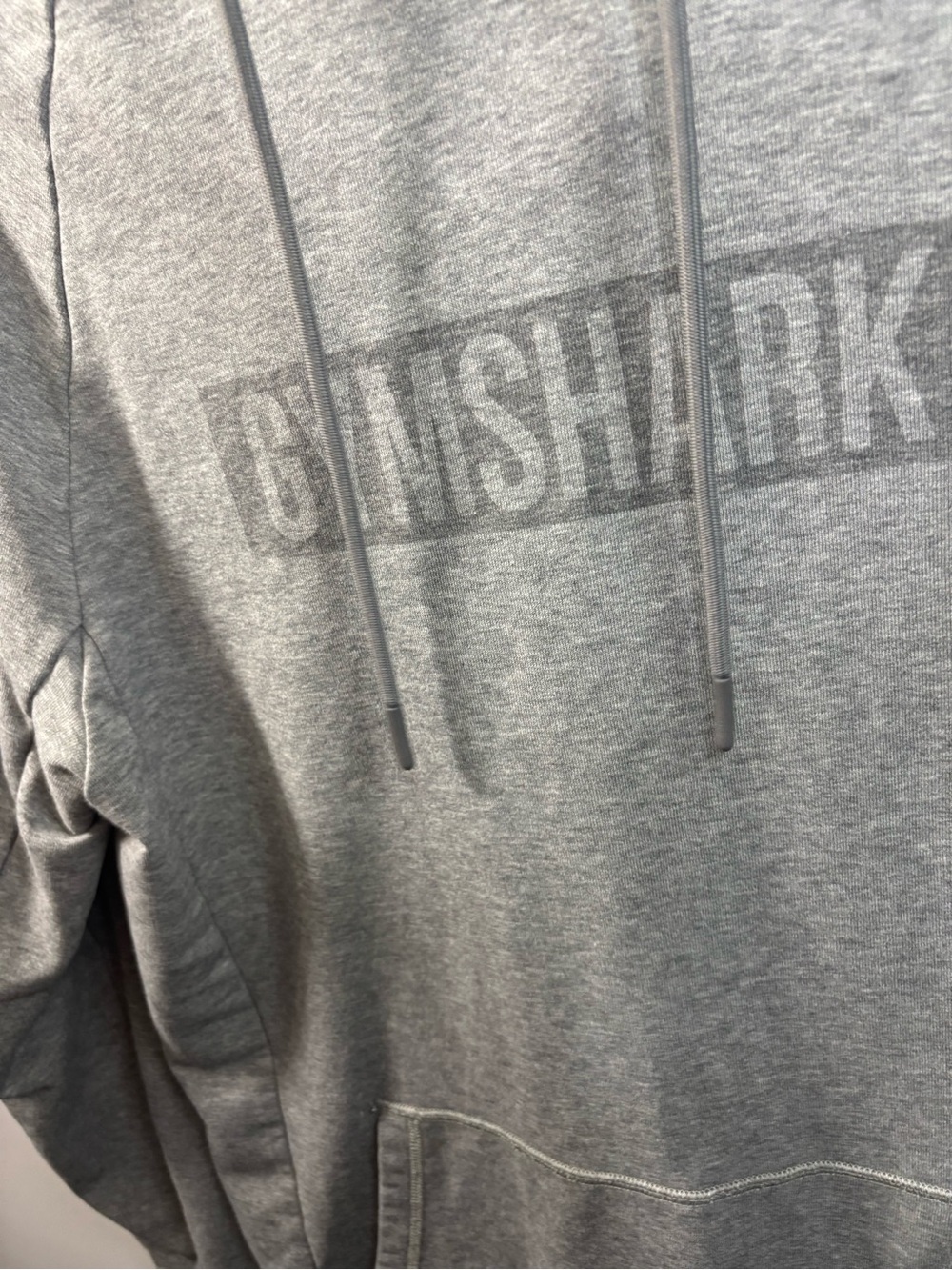 Gymshark Block Hoodie logo Grey Mens Size Medium Activewear Training Sweatshirt - Picture 7 of 8